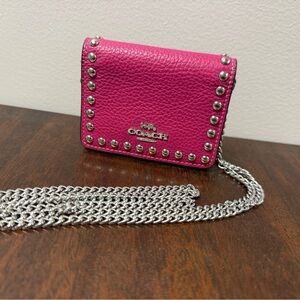 Coach mini wallet rivets chain strap
